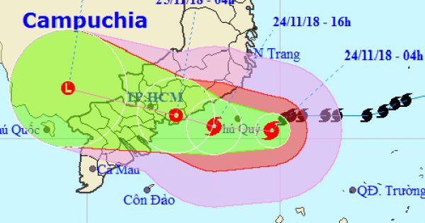 Bão Usagi chệch xuống phía Nam, đảo Phú Quý đang mưa to