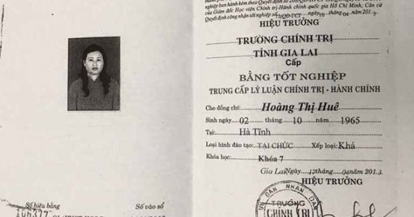 Nữ hiệu trưởng dùng bằng cấp 3 giả