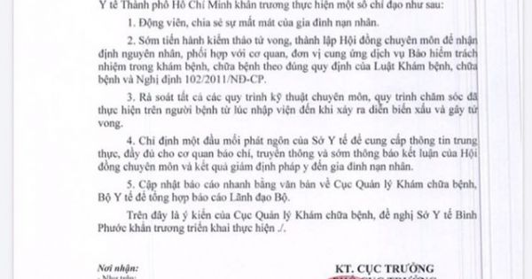 Bộ Y tế yêu cầu làm rõ vụ tử vong sau mổ lấy đinh ở tay bé trai 7 tuổi