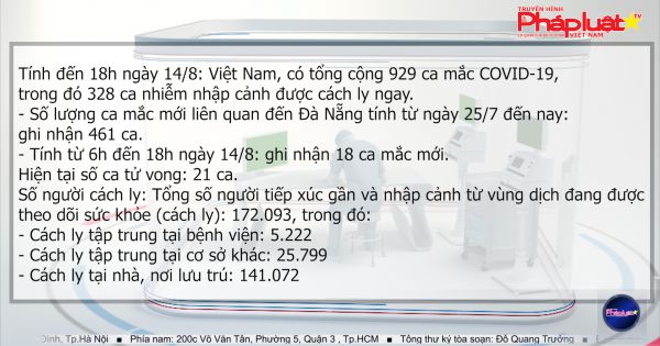 BẢN TIN PHÒNG CHỐNG COVID-19 (14/8/2020)