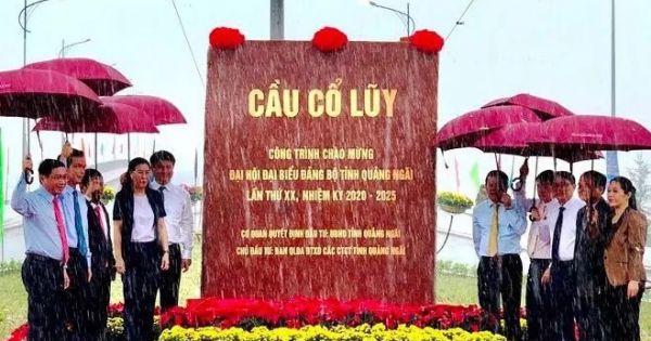 Cây cầu Cổ Lũy lớn nhất tỉnh Quảng Ngãi được thông xe