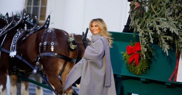 Bà Melania Trump tiếp nhận cây thông Giáng sinh Nhà Trắng 2020