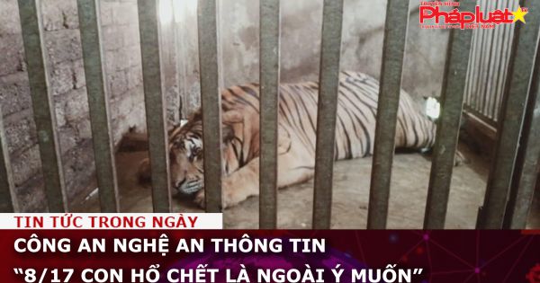 Công an Nghệ An thông tin “8/17 con hổ chết là ngoài ý muốn”