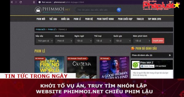 Khởi tố vụ án, truy tìm nhóm lập website phimmoi.net chiếu phim lậu