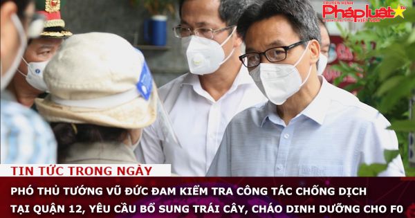 Phó Thủ tướng Vũ Đức Đam kiểm tra công tác chống dịch tại quận 12, yêu cầu bổ sung trái cây, cháo dinh dưỡng cho F0