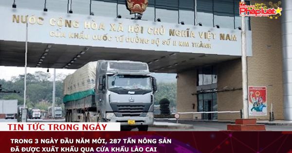 Trong 3 ngày đầu năm mới, 287 tấn nông sản đã được xuất khẩu qua cửa khẩu Lào Cai