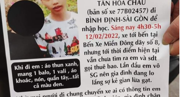 Nam sinh viên mất tích bí ẩn khi vào TP.HCM nhập học