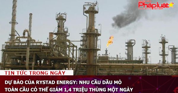 Dự báo của Rystad Energy: Nhu cầu dầu mỏ toàn cầu có thể giảm 1,4 triệu thùng một ngày