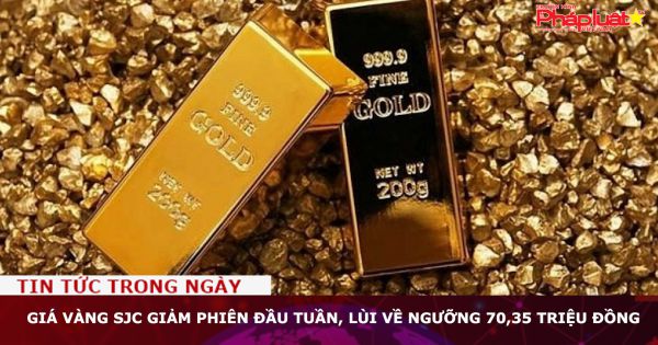 Giá vàng SJC giảm phiên đầu tuần, lùi về ngưỡng 70,35 triệu đồng