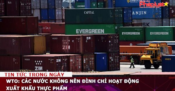 WTO: Các nước không nên đình chỉ hoạt động xuất khẩu thực phẩm