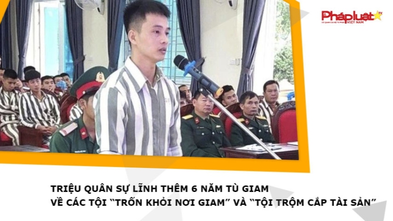 Triệu Quân Sự lĩnh thêm 6 năm tù giam về các tội “Trốn khỏi nơi giam” và “Tội trộm cắp tài sản”