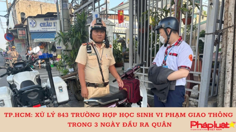 TP.HCM: Xử lý 843 trường hợp học sinh vi phạm giao thông trong 3 ngày đầu ra quân