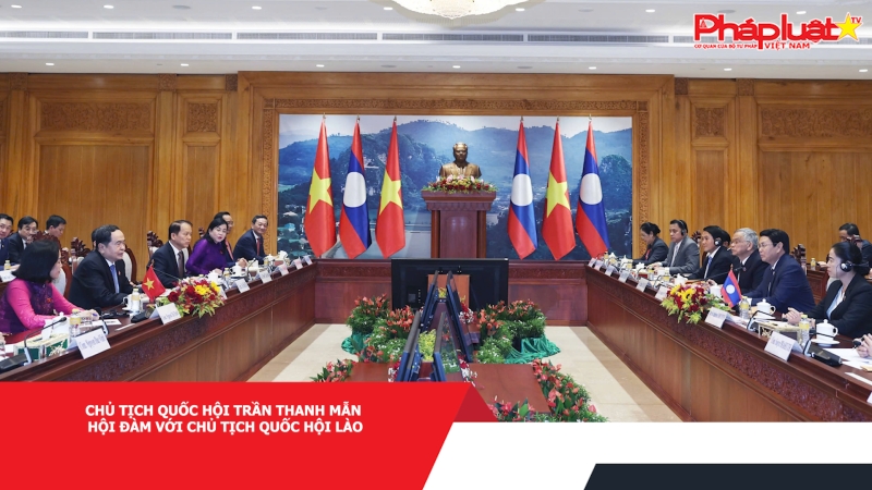 Chủ tịch Quốc hội Trần Thanh Mẫn hội đàm với Chủ tịch Quốc hội Lào